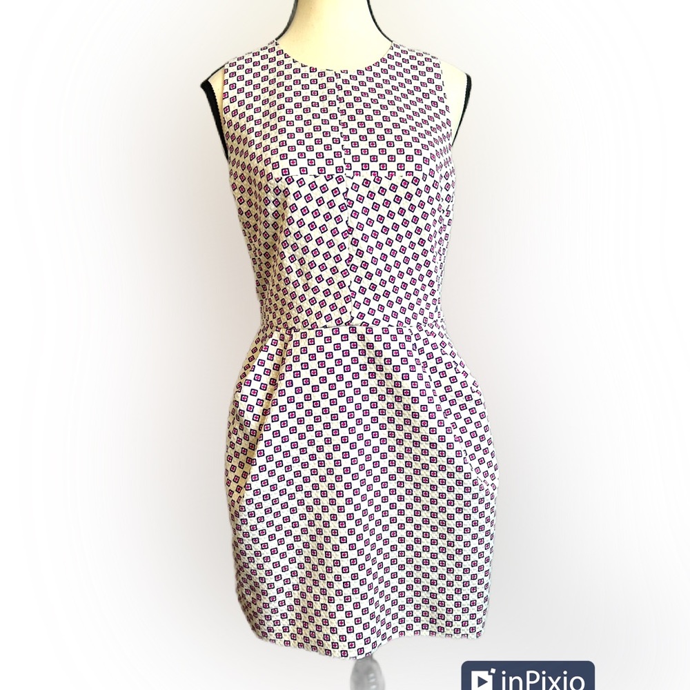 Preppy CLUB MONACO "Salma" Cross Back Pegged Midi Women's Dress SZ 6